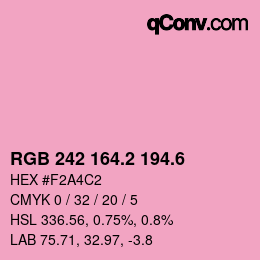 カラーコード: RGB 242 164.2 194.6 | qconv.com