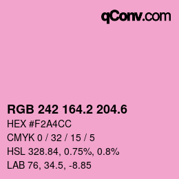 カラーコード: RGB 242 164.2 204.6 | qconv.com