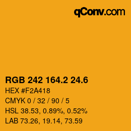 カラーコード: RGB 242 164.2 24.6 | qconv.com