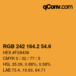 カラーコード: RGB 242 164.2 54.6 | qconv.com