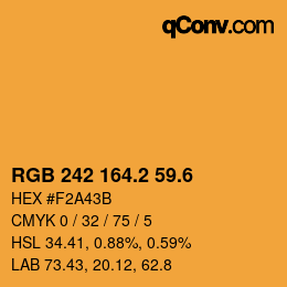 カラーコード: RGB 242 164.2 59.6 | qconv.com