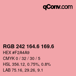カラーコード: RGB 242 164.6 169.6 | qconv.com