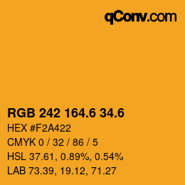 カラーコード: RGB 242 164.6 34.6 | qconv.com
