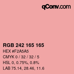 Color code: RGB 242 165 165 | qconv.com