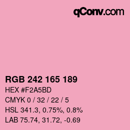 Color code: RGB 242 165 189 | qconv.com