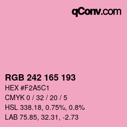 カラーコード: RGB 242 165 193 | qconv.com