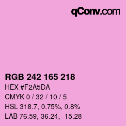 カラーコード: RGB 242 165 218 | qconv.com