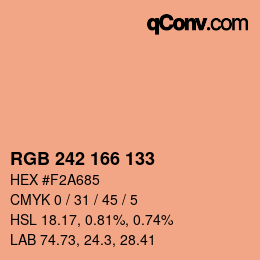 カラーコード: RGB 242 166 133 | qconv.com