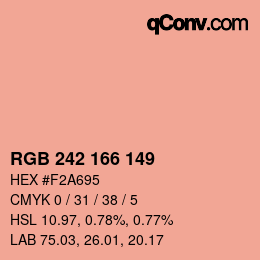 Código de color: RGB 242 166 149 | qconv.com