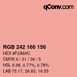颜色代码: RGB 242 166 156 | qconv.com