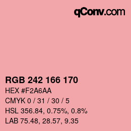Color code: RGB 242 166 170 | qconv.com