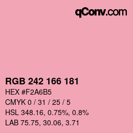 カラーコード: RGB 242 166 181 | qconv.com