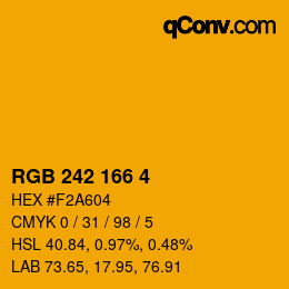カラーコード: RGB 242 166 4 | qconv.com