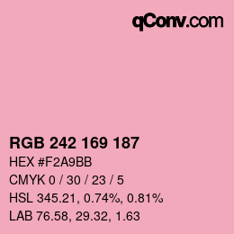 Código de color: RGB 242 169 187 | qconv.com