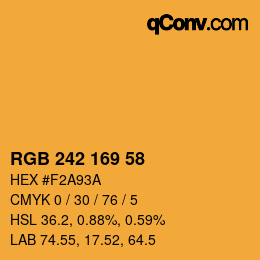カラーコード: RGB 242 169 58 | qconv.com