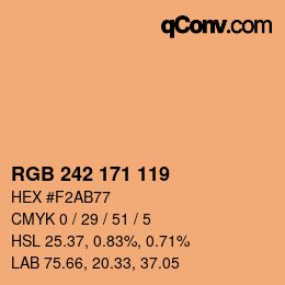 颜色代码: RGB 242 171 119 | qconv.com