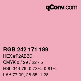 颜色代码: RGB 242 171 189 | qconv.com