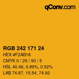颜色代码: RGB 242 171 24 | qconv.com