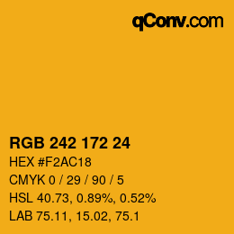 颜色代码: RGB 242 172 24 | qconv.com