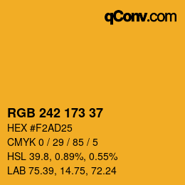Color code: RGB 242 173 37 | qconv.com
