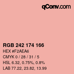カラーコード: RGB 242 174 166 | qconv.com