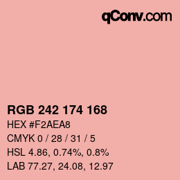 颜色代码: RGB 242 174 168 | qconv.com