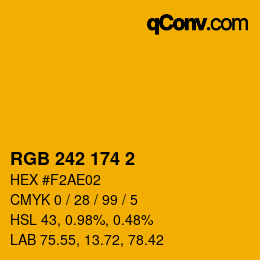 Color code: RGB 242 174 2 | qconv.com