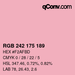 Color code: RGB 242 175 189 | qconv.com