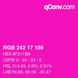 Color code: RGB 242 17 186 | qconv.com