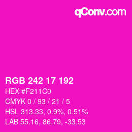 Color code: RGB 242 17 192 | qconv.com