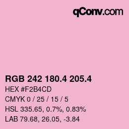 カラーコード: RGB 242 180.4 205.4 | qconv.com