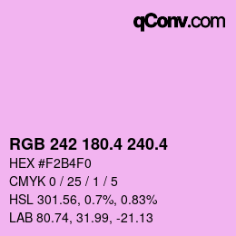 カラーコード: RGB 242 180.4 240.4 | qconv.com