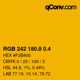 カラーコード: RGB 242 180.8 0.4 | qconv.com