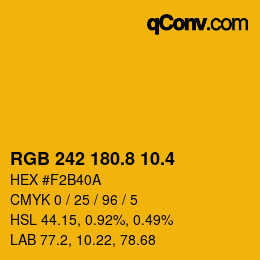 カラーコード: RGB 242 180.8 10.4 | qconv.com
