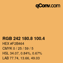 カラーコード: RGB 242 180.8 100.4 | qconv.com