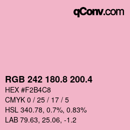 カラーコード: RGB 242 180.8 200.4 | qconv.com