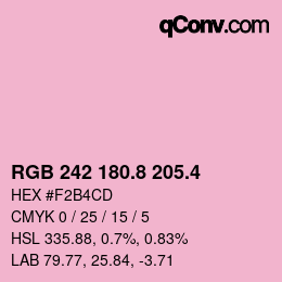 カラーコード: RGB 242 180.8 205.4 | qconv.com