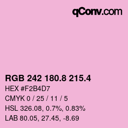 カラーコード: RGB 242 180.8 215.4 | qconv.com