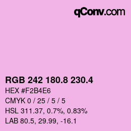 カラーコード: RGB 242 180.8 230.4 | qconv.com