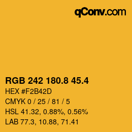 カラーコード: RGB 242 180.8 45.4 | qconv.com