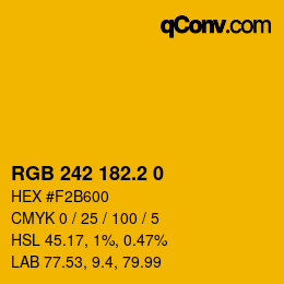 カラーコード: RGB 242 182.2 0 | qconv.com
