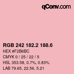 カラーコード: RGB 242 182.2 188.6 | qconv.com