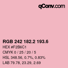 カラーコード: RGB 242 182.2 193.6 | qconv.com