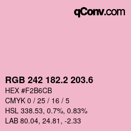 カラーコード: RGB 242 182.2 203.6 | qconv.com