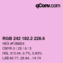 カラーコード: RGB 242 182.2 228.6 | qconv.com