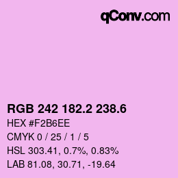 カラーコード: RGB 242 182.2 238.6 | qconv.com