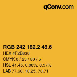 カラーコード: RGB 242 182.2 48.6 | qconv.com