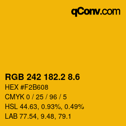カラーコード: RGB 242 182.2 8.6 | qconv.com
