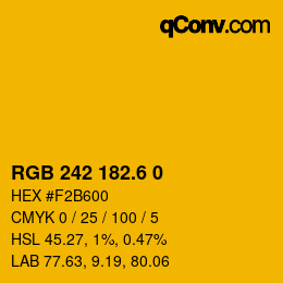 カラーコード: RGB 242 182.6 0 | qconv.com