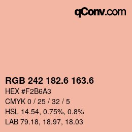 カラーコード: RGB 242 182.6 163.6 | qconv.com
